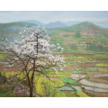 Home Decor Village Scenery Oil Painting Wholesale (ESL-097)